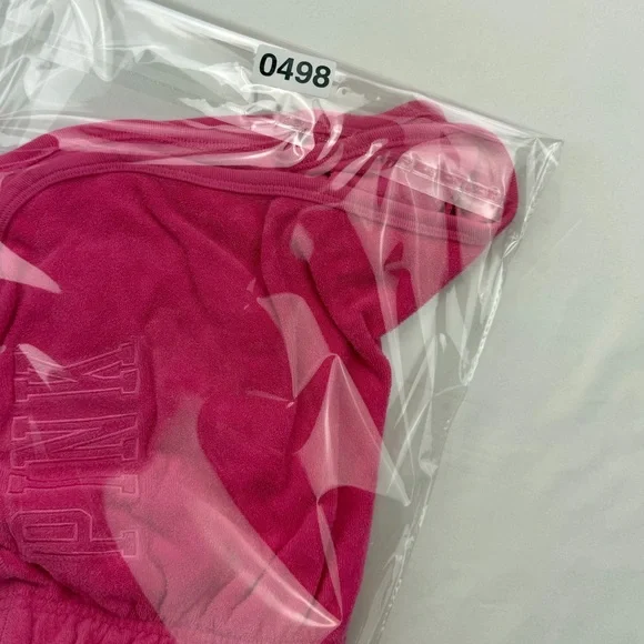 PINK Victoria’s Secret Terry Cloth Lounge Shorts Pink Logo Elastic Waist Size M - Picture 13 of 13